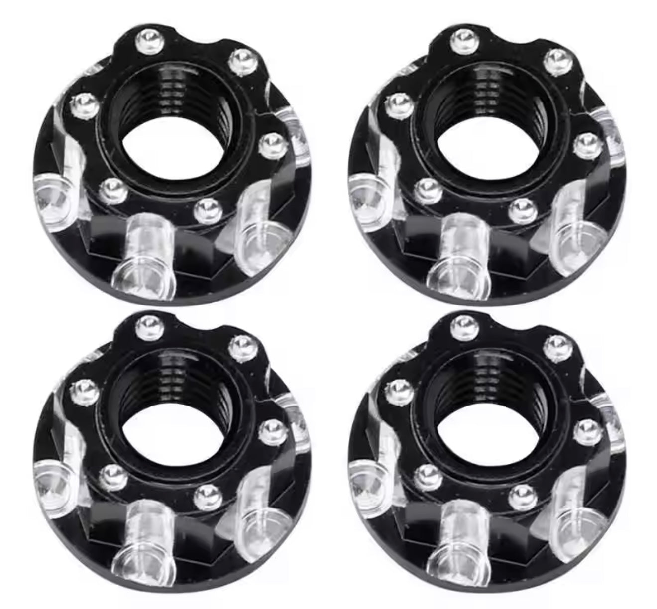 RPM HEX ALUMINIUM M4 SERATED WHEEL NUTS (4)