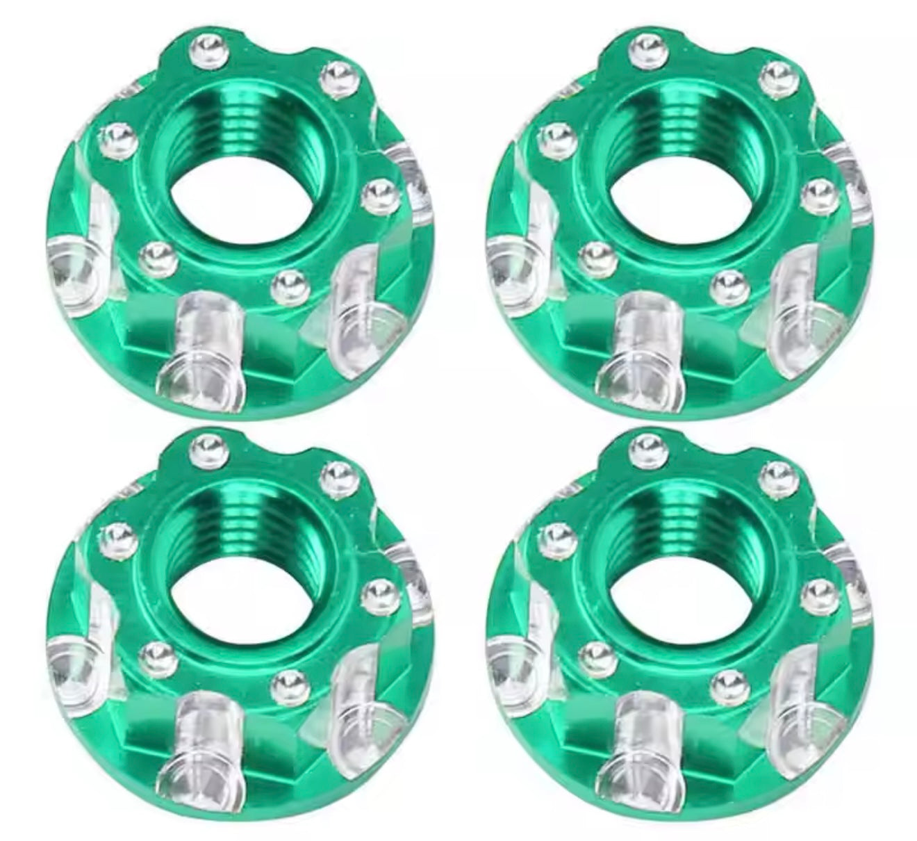 RPM HEX ALUMINIUM M4 SERATED WHEEL NUTS (4)
