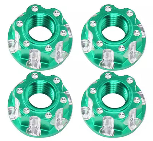 RPM HEX ALUMINIUM M4 SERATED WHEEL NUTS (4)