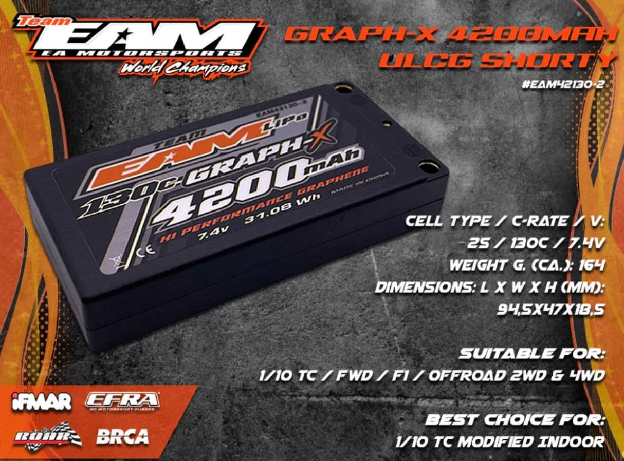 TEAM EAM GRAPH-X 4200MAH SHORTLY LIPO 2S ULCG 130C