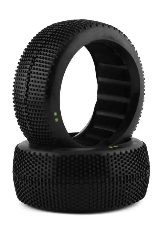 RAW SPEED SUPERMINI 1/8 BUGGY TIRE - SOFT WITH BLACK INSERT - RS180109SB