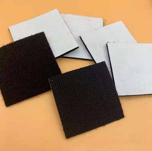 RPM BLACK VELCRO TAPE ADHESIVE SQUARES 25mmx40mm (4pcs)