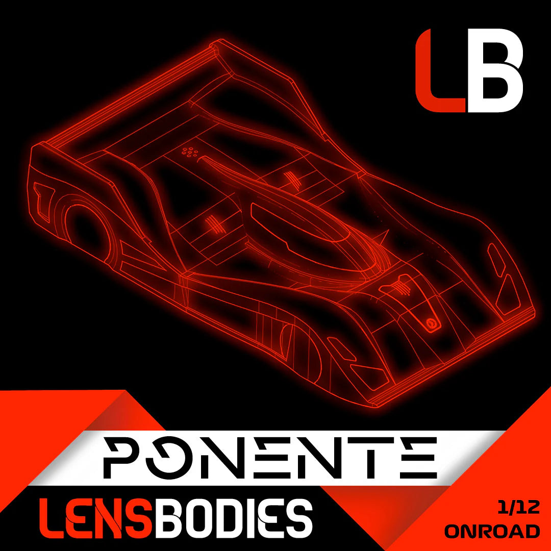 LENSBODIES 1/12 ONROAD BODY PONENTE available in .3mm and .5mm