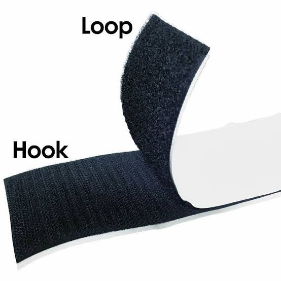 RPM black Velcro tape adhesive 20mmx150mm (3pcs)