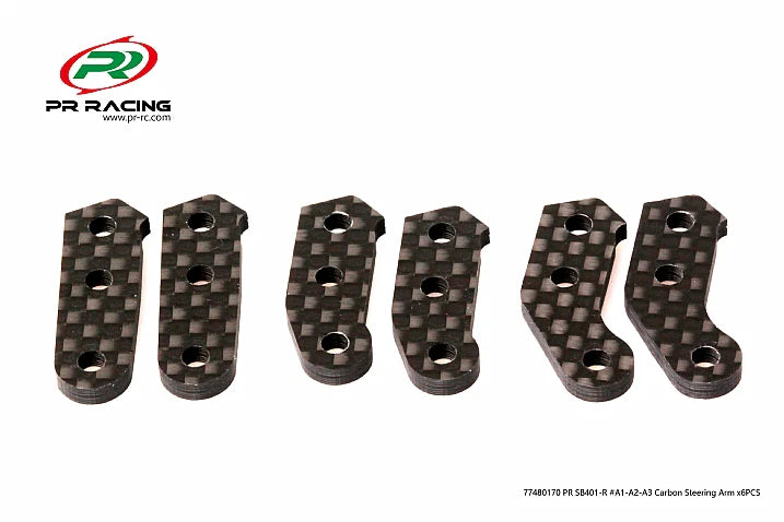 PR SB401-R #A1-A2-A3 Carbon Steering Arm x6pcs