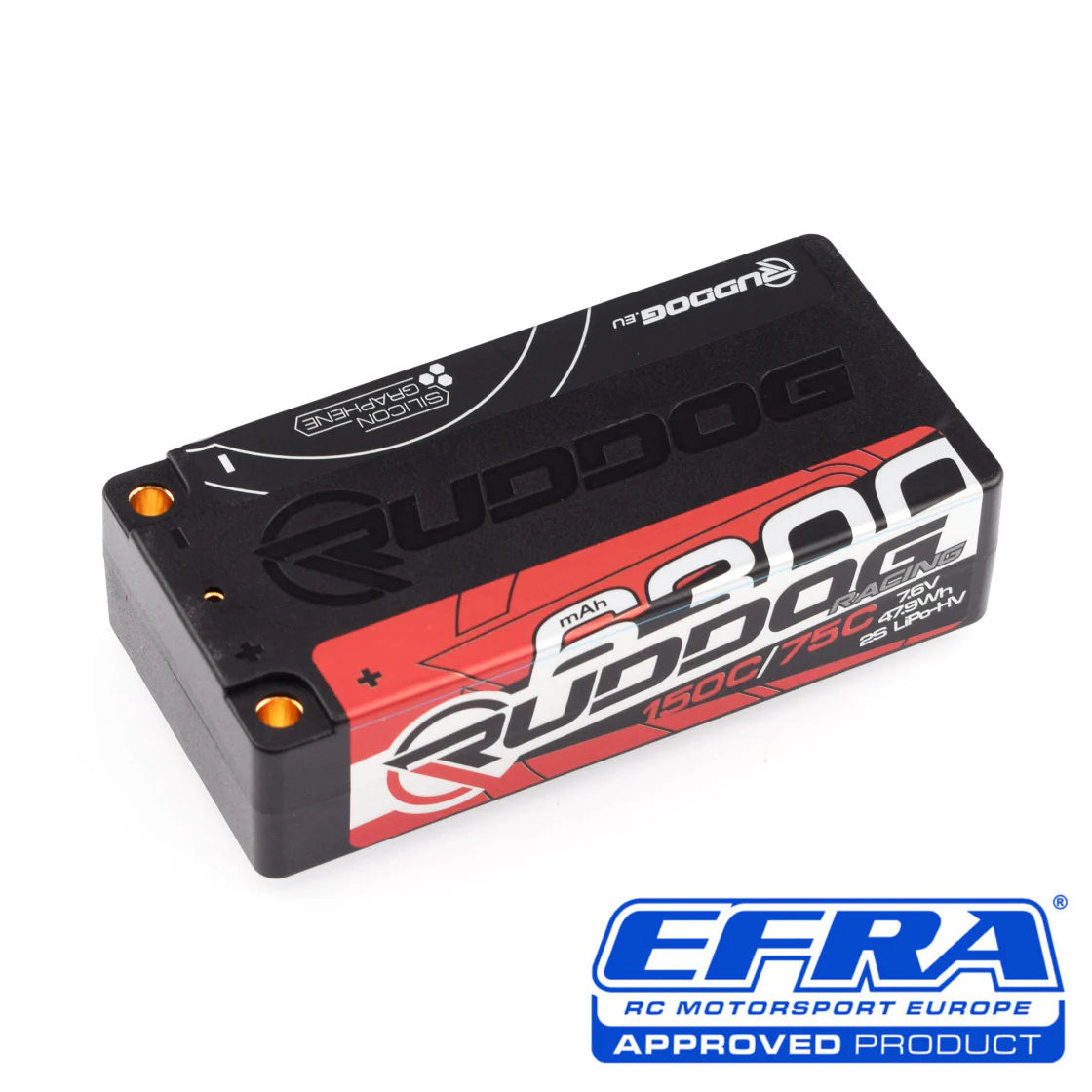 RUDDOG RACING 6300MAH 150C/75C 7.6V SHORT STICK PACK LIPO-HV BATTERY