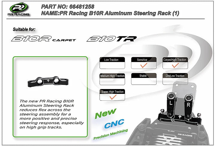 PR Racing B10R Aluminum Steering Rack (1)