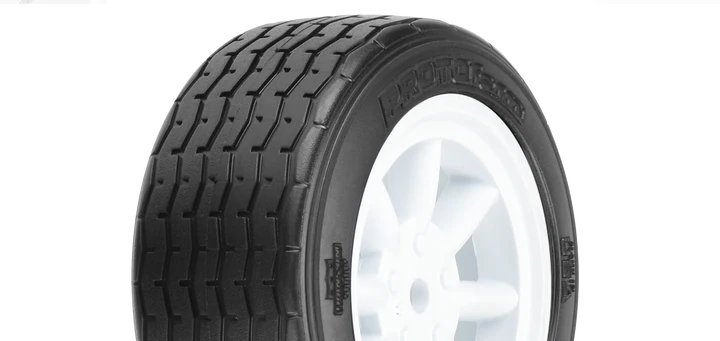 PROTOform VTA Front 26mm Tires Mounted on White Wheels, 2pcs
