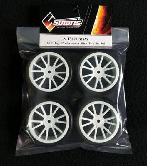 Solaris 36J Pre Glued High Performance Tyre Set (White Spoke)
