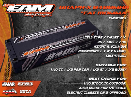 TEAM EAM GRAPH-X 8400MAH FAT MOMMA LIPO 2S 130C