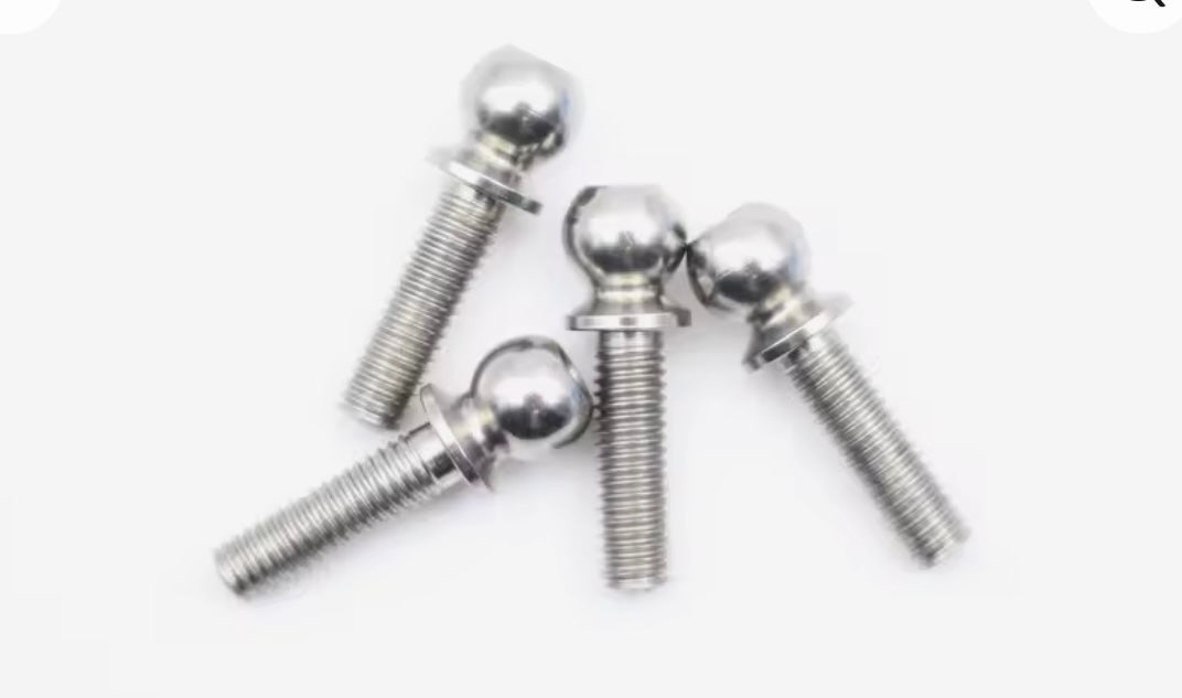 RPM BALL END 4.9mm with thread  4/6/8/10mm  H2.0 steel Pk (2)