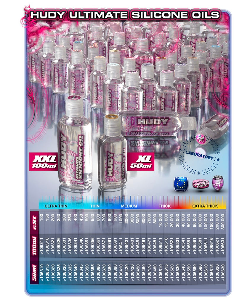 HUDY ULTIMATE SHOCK SILICONE OIL - 50ML BOTTLES