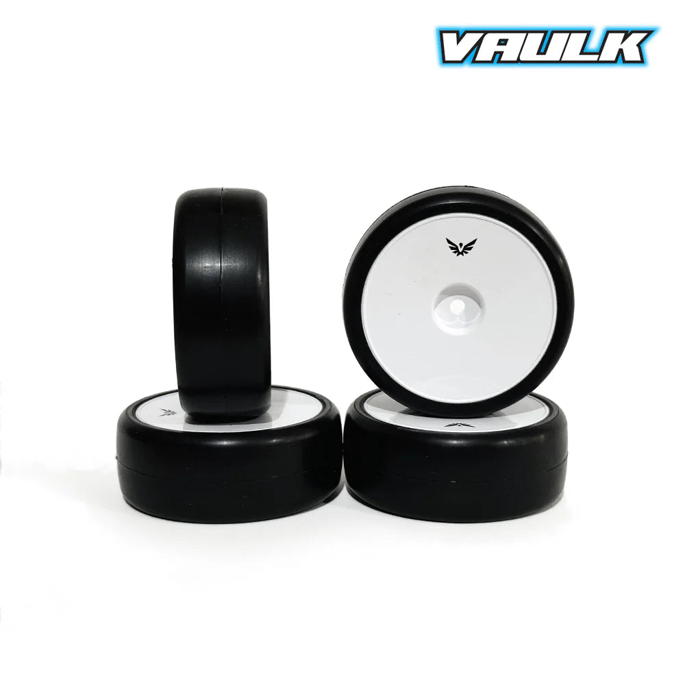 VAULK VK-2036W Pre-Glued 36SK Touring Car Tire on White Dish Wheel (4 pcs)