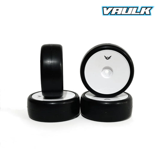 VAULK VK-2036W Pre-Glued 36SK Touring Car Tire on White Dish Wheel (4 pcs)