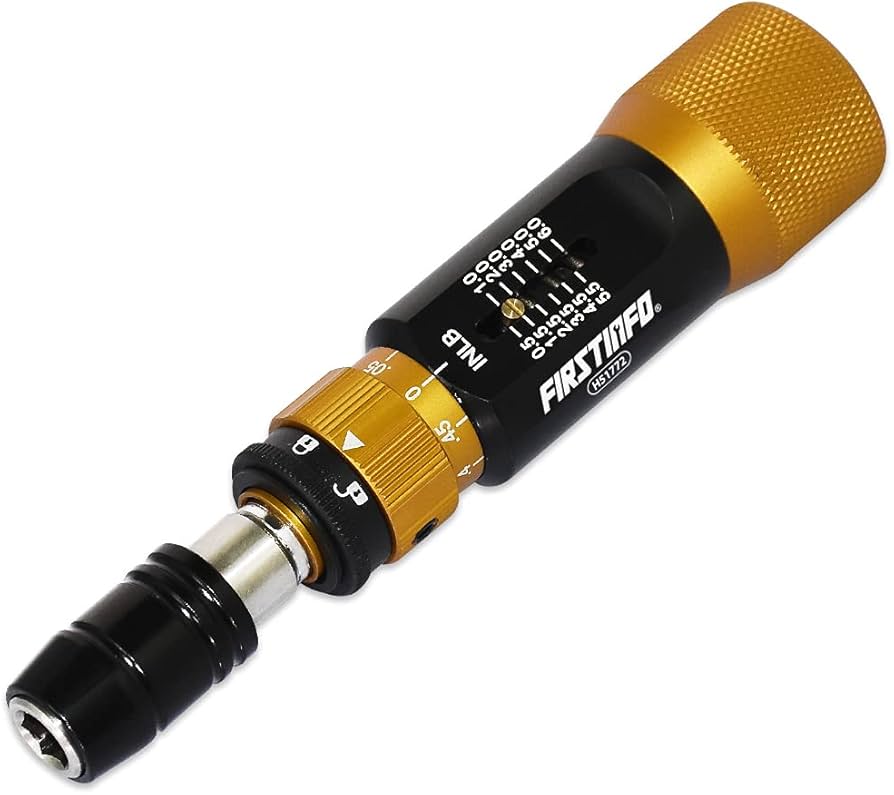 FIRSTINFO H51772 Ultra Precision Certified Torque Screwdriver, 1/4 Inch Universal Hex Quick Release Bit Holder, Torque Range 0.5-6 in-lbs