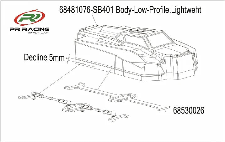 SB401 -LW-Bodyshell and Sticker Set (TypeR)