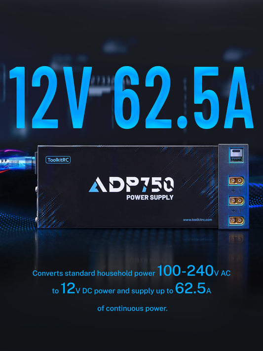 ToolkitRC ADP750 750W XT90 XT60 output 12V 30A AC input 100V-240V Power Supply Adapter for ToolkitRC Battery Charger