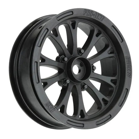 Proline 1/10 Pomona Drag Spec 2.2in Black Front Wheels, Slash, 2pcs